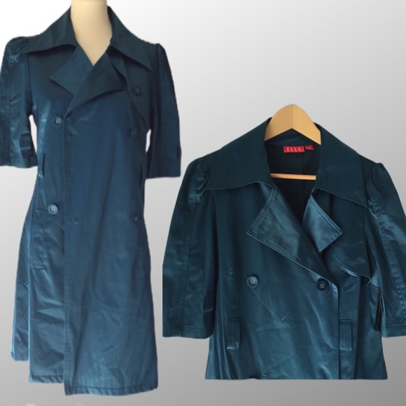 Elle Jackets & Blazers - 🌻🌻🌻Elle trench Coat turquoise sz S